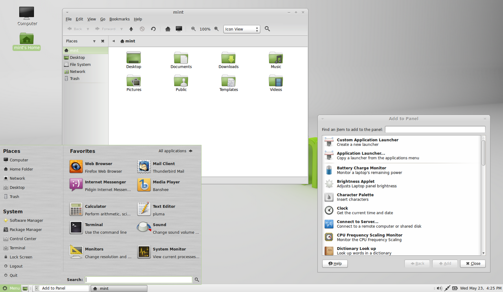 Mate desktop van Linux Mint